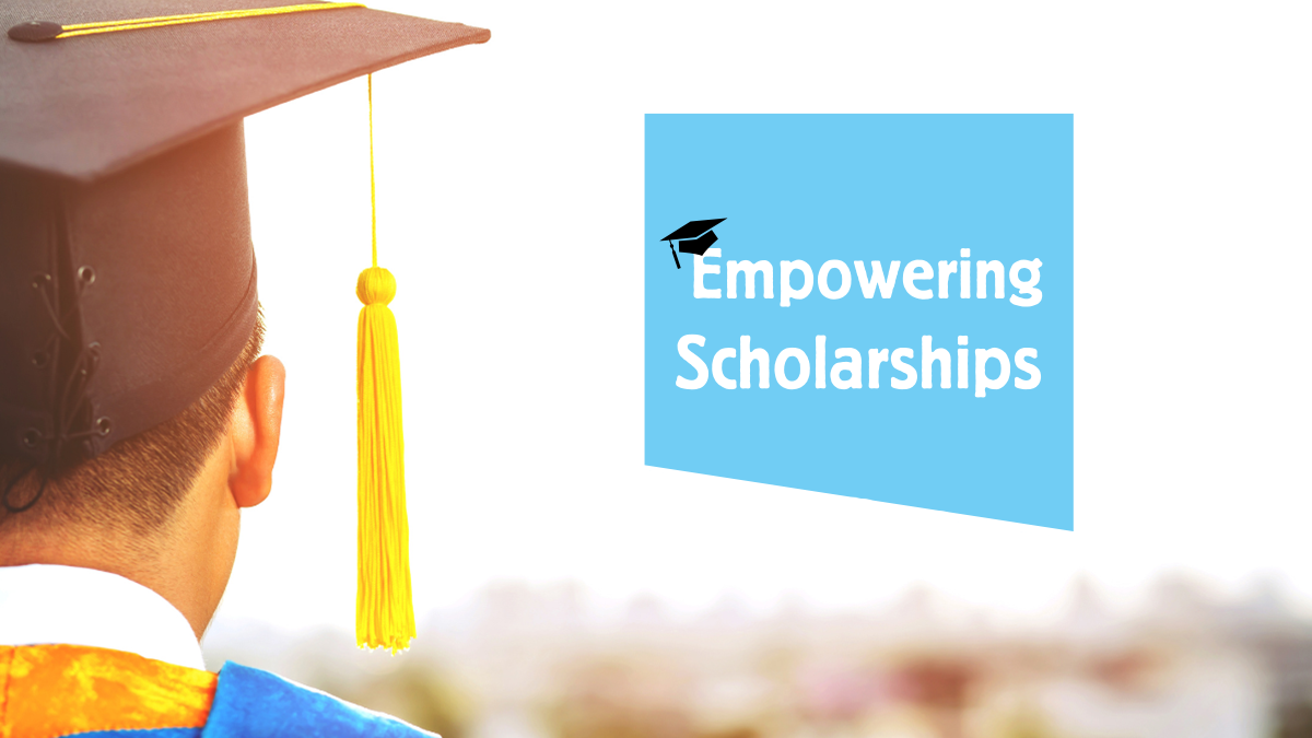 empowering scholarships logo and graduate cap