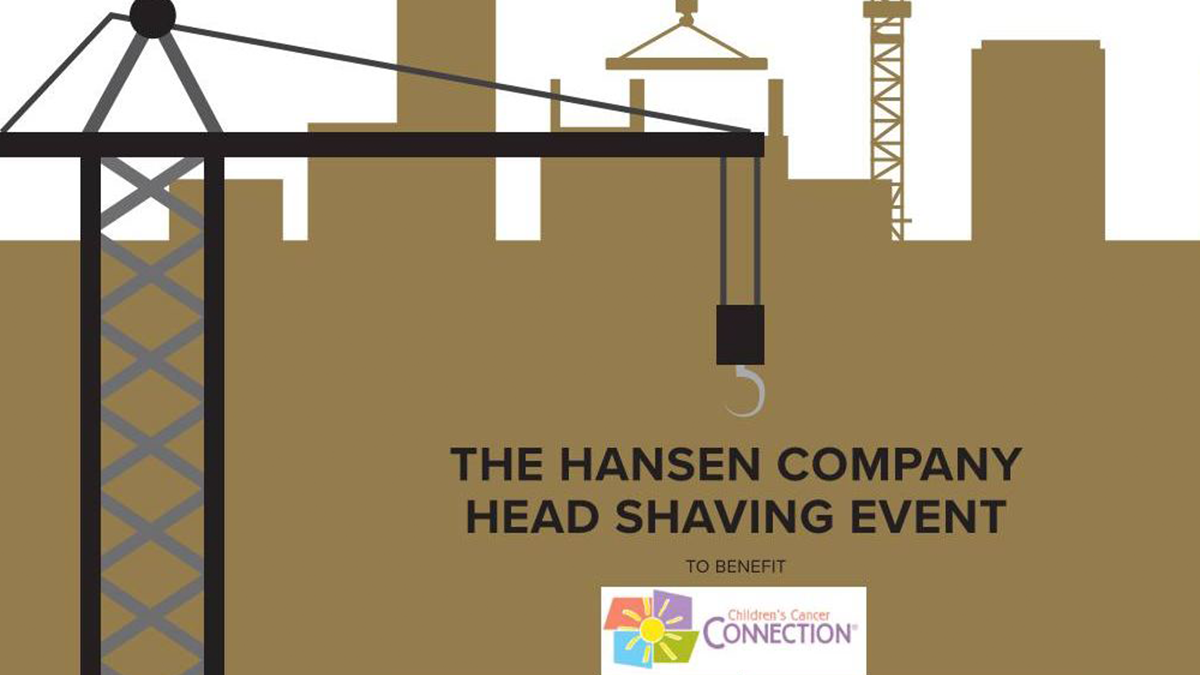 hansen company head shaving event graphic