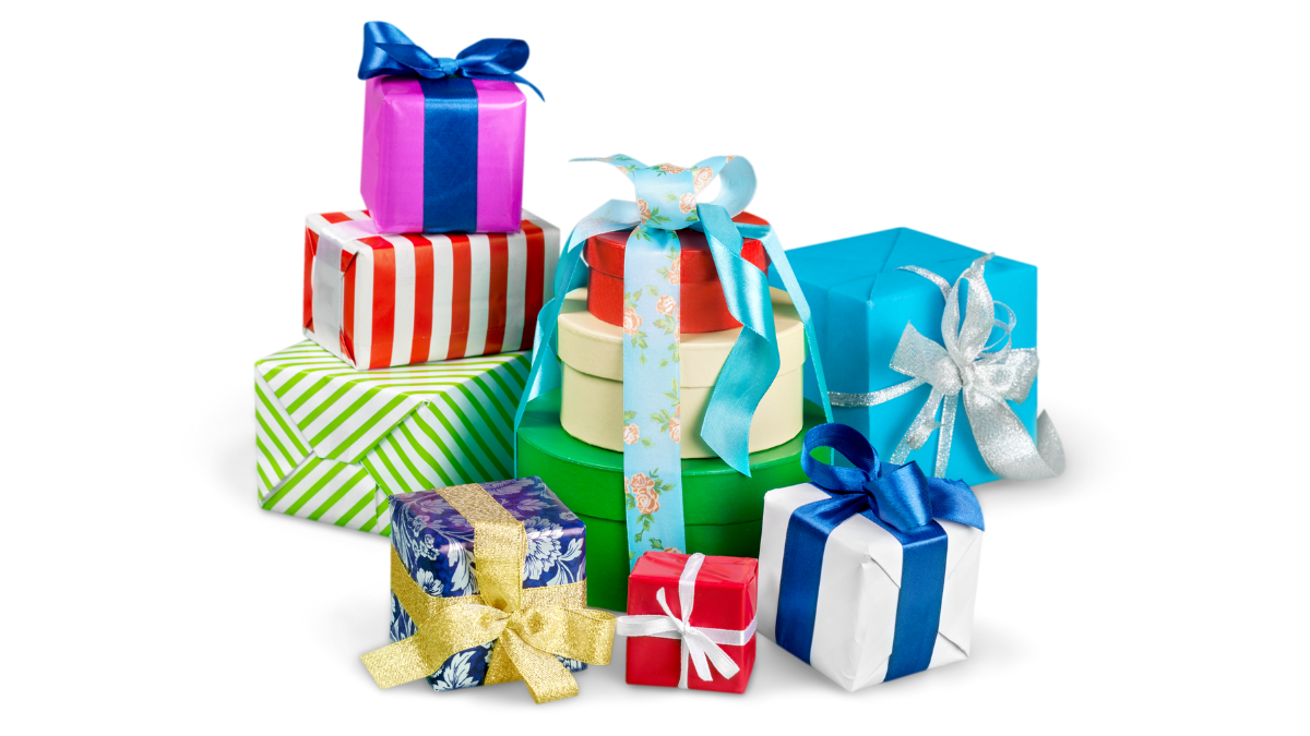 photo of wrapped holiday gifts