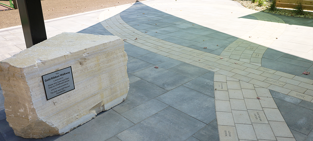 photo of gold ribbon walkway