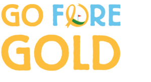blue and gold text logo saying Go FORE Gold