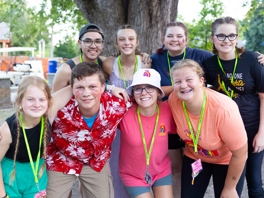 leaders in training pose at camp