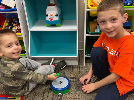 kids playing with toys at kids club